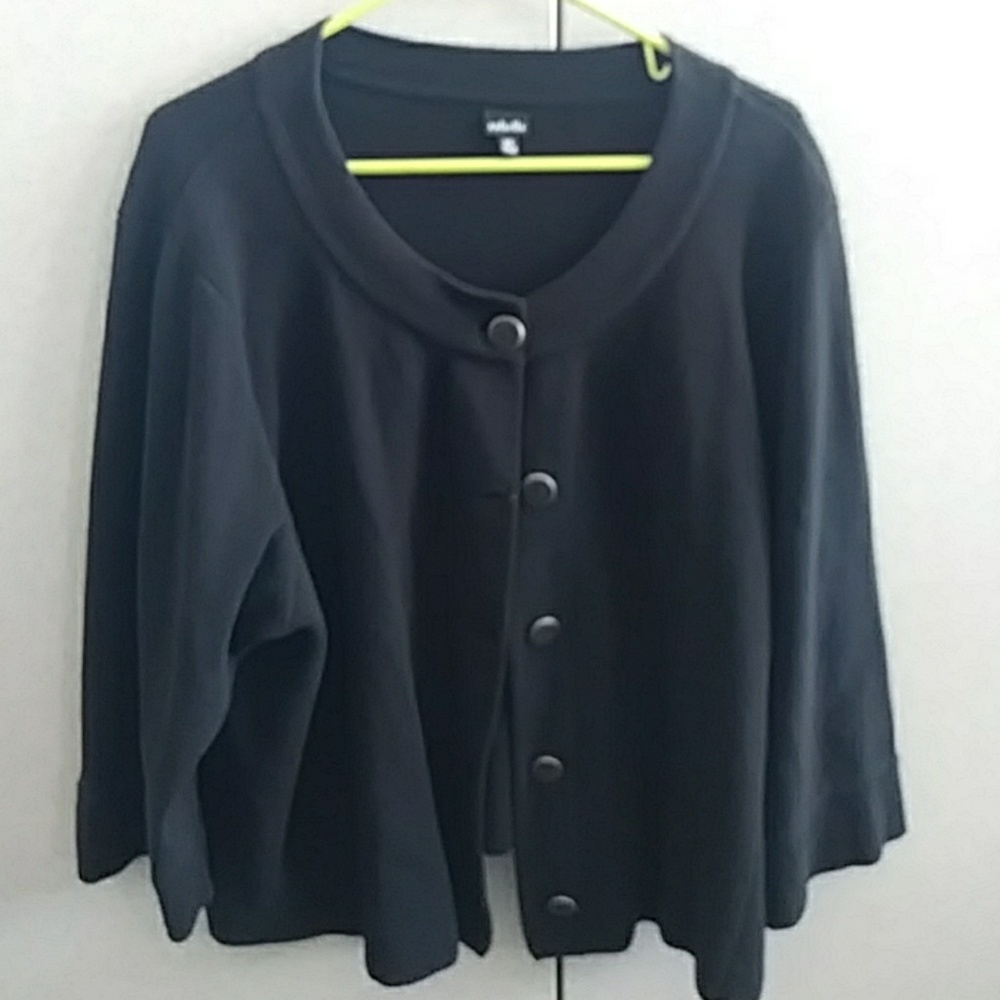 Rafaella 3/4 sleeve button up sweater